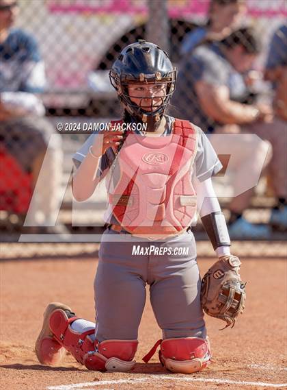 Thumbnail 1 in Pahrump Valley @ Virgin Valley (2024 NIAA 3A Southern Region Softball Playoffs) photogallery.