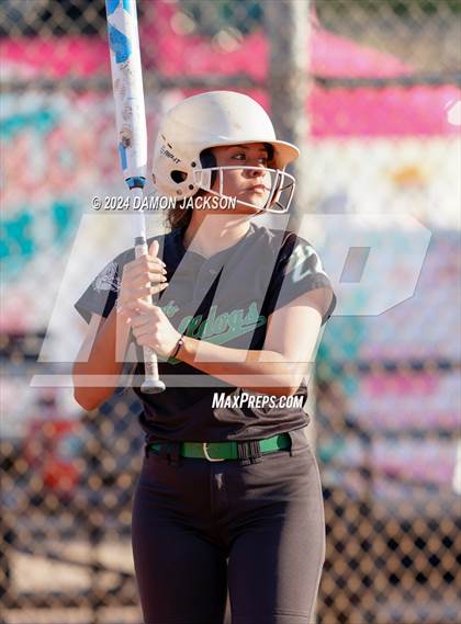 Thumbnail 1 in Pahrump Valley @ Virgin Valley (2024 NIAA 3A Southern Region Softball Playoffs) photogallery.