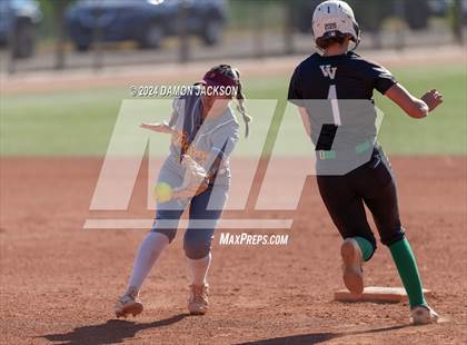 Thumbnail 1 in Pahrump Valley @ Virgin Valley (2024 NIAA 3A Southern Region Softball Playoffs) photogallery.