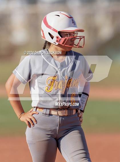 Thumbnail 3 in Pahrump Valley @ Virgin Valley (2024 NIAA 3A Southern Region Softball Playoffs) photogallery.