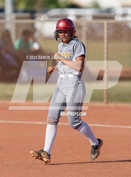 Thumbnail 1 in Pahrump Valley @ Virgin Valley (2024 NIAA 3A Southern Region Softball Playoffs) photogallery.