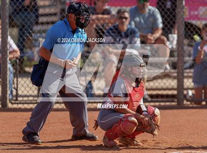 Thumbnail 2 in Pahrump Valley @ Virgin Valley (2024 NIAA 3A Southern Region Softball Playoffs) photogallery.