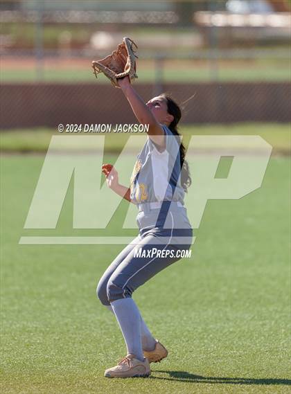 Thumbnail 3 in Pahrump Valley @ Virgin Valley (2024 NIAA 3A Southern Region Softball Playoffs) photogallery.