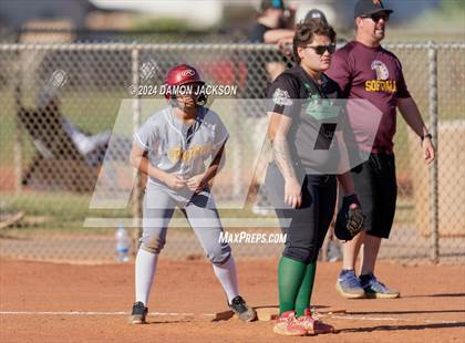 Thumbnail 2 in Pahrump Valley @ Virgin Valley (2024 NIAA 3A Southern Region Softball Playoffs) photogallery.