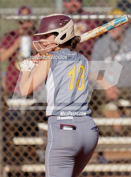 Thumbnail 1 in Pahrump Valley @ Virgin Valley (2024 NIAA 3A Southern Region Softball Playoffs) photogallery.