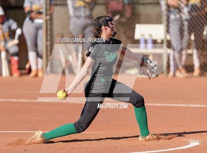Thumbnail 2 in Pahrump Valley @ Virgin Valley (2024 NIAA 3A Southern Region Softball Playoffs) photogallery.