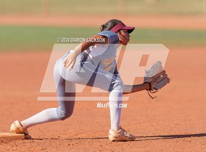 Thumbnail 3 in Pahrump Valley @ Virgin Valley (2024 NIAA 3A Southern Region Softball Playoffs) photogallery.