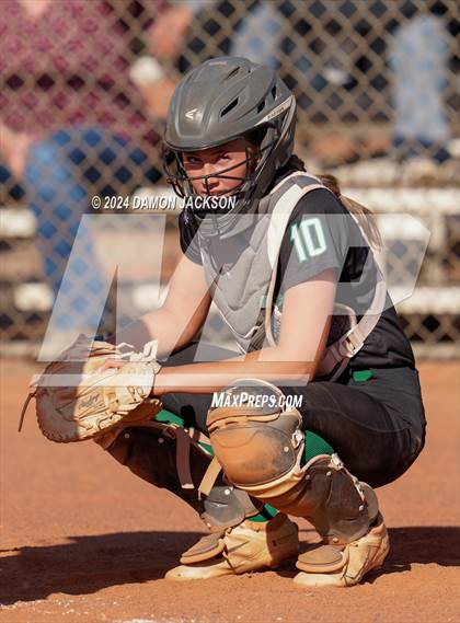 Thumbnail 2 in Pahrump Valley @ Virgin Valley (2024 NIAA 3A Southern Region Softball Playoffs) photogallery.