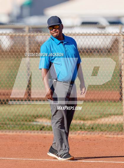 Thumbnail 3 in Pahrump Valley @ Virgin Valley (2024 NIAA 3A Southern Region Softball Playoffs) photogallery.