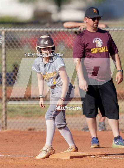 Thumbnail 2 in Pahrump Valley @ Virgin Valley (2024 NIAA 3A Southern Region Softball Playoffs) photogallery.
