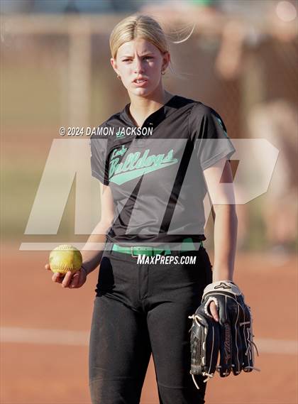 Thumbnail 3 in Pahrump Valley @ Virgin Valley (2024 NIAA 3A Southern Region Softball Playoffs) photogallery.
