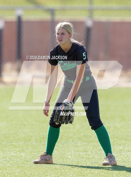 Thumbnail 1 in Pahrump Valley @ Virgin Valley (2024 NIAA 3A Southern Region Softball Playoffs) photogallery.