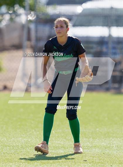 Thumbnail 3 in Pahrump Valley @ Virgin Valley (2024 NIAA 3A Southern Region Softball Playoffs) photogallery.