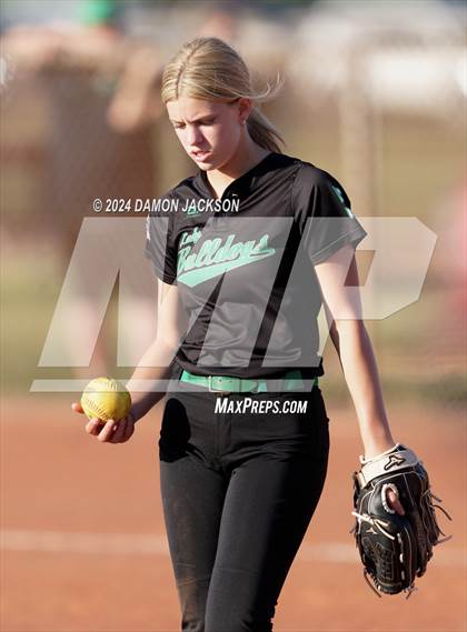 Thumbnail 2 in Pahrump Valley @ Virgin Valley (2024 NIAA 3A Southern Region Softball Playoffs) photogallery.