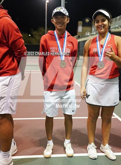 Thumbnail 2 in The Woodlands vs Memorial (UIL 6A Team Tennis Semifinal) photogallery.