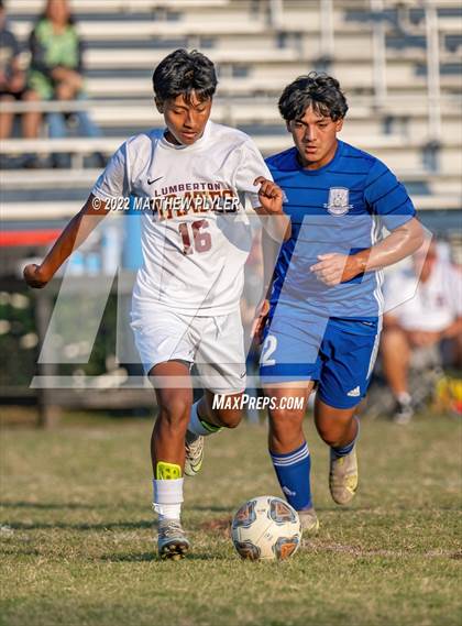 Thumbnail 3 in Lumberton vs St. Pauls (Robeson Cup Soccer Tournament - Semifinal) photogallery.