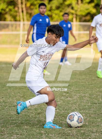 Thumbnail 3 in Lumberton vs St. Pauls (Robeson Cup Soccer Tournament - Semifinal) photogallery.