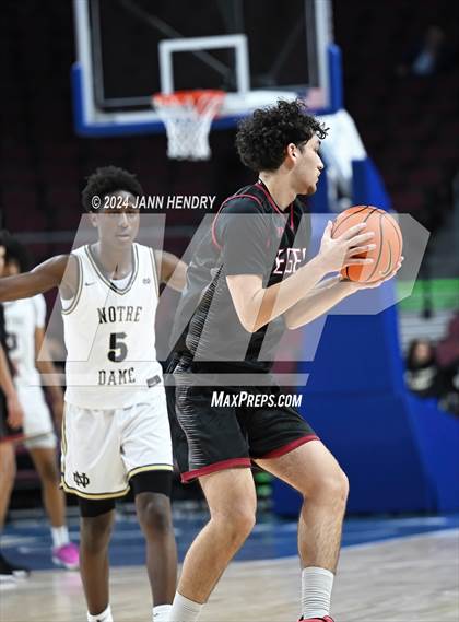 Thumbnail 1 in Layton Christian Academy vs. Notre Dame (SO) (Tarkanian Classic) photogallery.