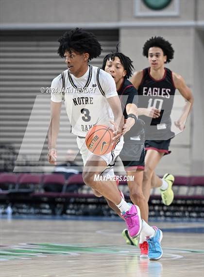 Thumbnail 1 in Layton Christian Academy vs. Notre Dame (SO) (Tarkanian Classic) photogallery.