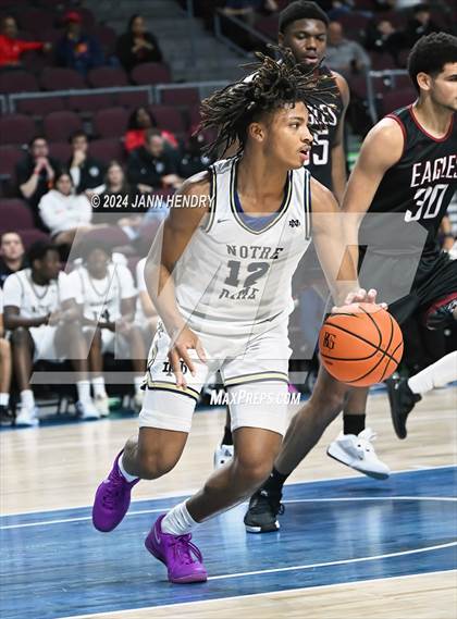 Thumbnail 1 in Layton Christian Academy vs. Notre Dame (SO) (Tarkanian Classic) photogallery.