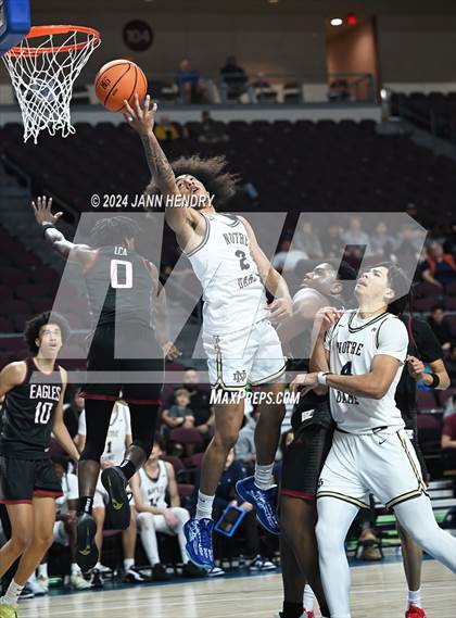 Thumbnail 1 in Layton Christian Academy vs. Notre Dame (SO) (Tarkanian Classic) photogallery.