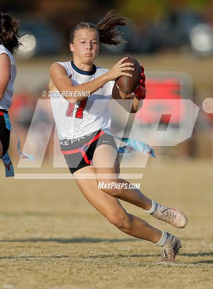 Thumbnail 3 in St. Anne-Pacelli vs. Mount de Sales Academy (GIAA Flag Football Championship) photogallery.