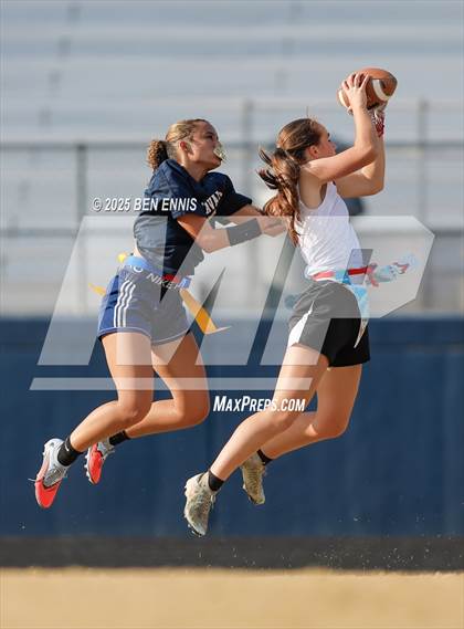Thumbnail 2 in St. Anne-Pacelli vs. Mount de Sales Academy (GIAA Flag Football Championship) photogallery.