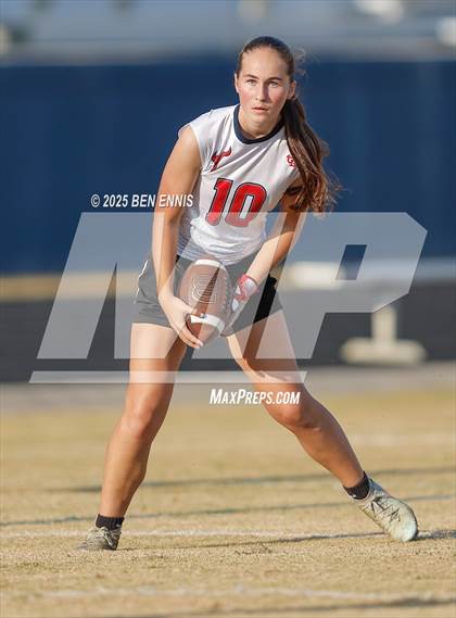 Thumbnail 3 in St. Anne-Pacelli vs. Mount de Sales Academy (GIAA Flag Football Championship) photogallery.