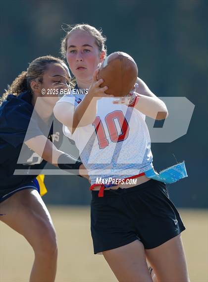 Thumbnail 2 in St. Anne-Pacelli vs. Mount de Sales Academy (GIAA Flag Football Championship) photogallery.
