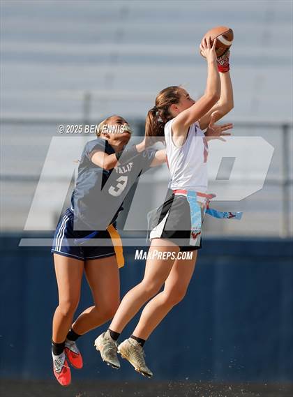 Thumbnail 1 in St. Anne-Pacelli vs. Mount de Sales Academy (GIAA Flag Football Championship) photogallery.