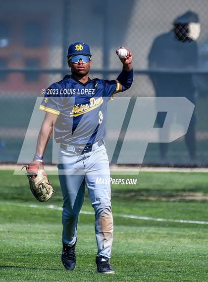 Thumbnail 1 in Notre Dame (SO) @ Corona (CIF SS DIV 1 Quarter Final Playoff) photogallery.