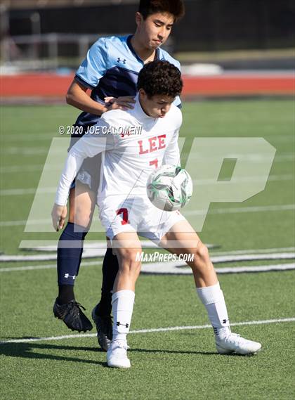 Thumbnail 1 in Lee [Robert E.] vs Bellarmine College Prep (North Texas Elite Showcase) photogallery.
