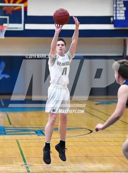 Thumbnail 3 in Verrado vs. Glendale Prep Academy (Sunnyslope Hoopsgiving Basketball Tournament) photogallery.