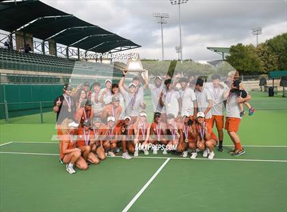 Thumbnail 1 in The Woodlands vs Round Rock Westwood (UIL 6A Team Tennis Final) <B>Only One Team</B> photogallery.