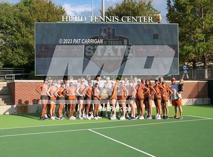 Thumbnail 3 in The Woodlands vs Round Rock Westwood (UIL 6A Team Tennis Final) <B>Only One Team</B> photogallery.