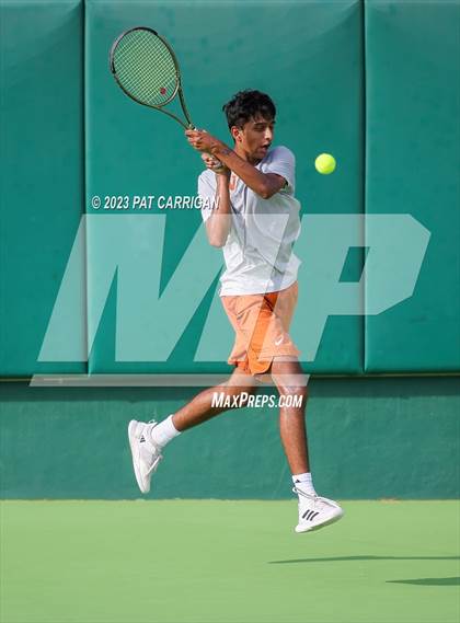 Thumbnail 3 in The Woodlands vs Round Rock Westwood (UIL 6A Team Tennis Final) <B>Only One Team</B> photogallery.