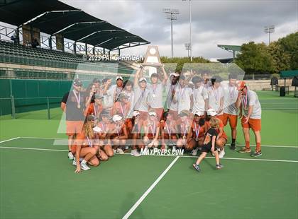 Thumbnail 3 in The Woodlands vs Round Rock Westwood (UIL 6A Team Tennis Final) <B>Only One Team</B> photogallery.