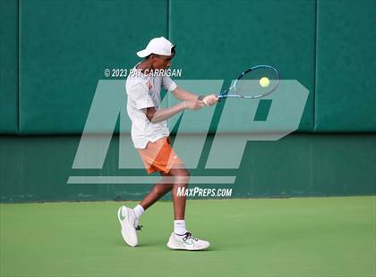 Thumbnail 2 in The Woodlands vs Round Rock Westwood (UIL 6A Team Tennis Final) <B>Only One Team</B> photogallery.
