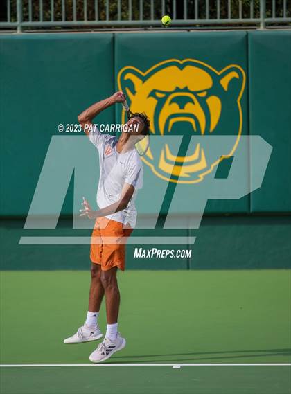 Thumbnail 1 in The Woodlands vs Round Rock Westwood (UIL 6A Team Tennis Final) <B>Only One Team</B> photogallery.