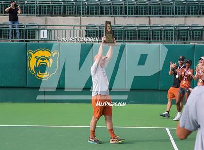 Thumbnail 1 in The Woodlands vs Round Rock Westwood (UIL 6A Team Tennis Final) <B>Only One Team</B> photogallery.