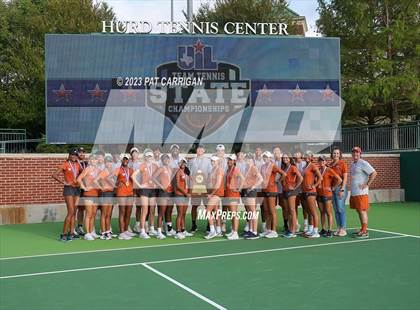 Thumbnail 1 in The Woodlands vs Round Rock Westwood (UIL 6A Team Tennis Final) <B>Only One Team</B> photogallery.