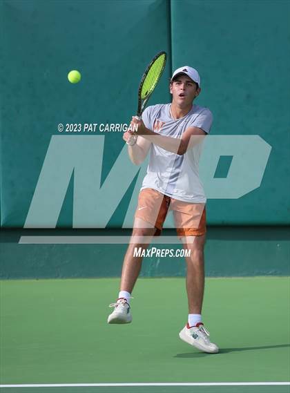 Thumbnail 3 in The Woodlands vs Round Rock Westwood (UIL 6A Team Tennis Final) <B>Only One Team</B> photogallery.