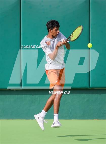 Thumbnail 2 in The Woodlands vs Round Rock Westwood (UIL 6A Team Tennis Final) <B>Only One Team</B> photogallery.