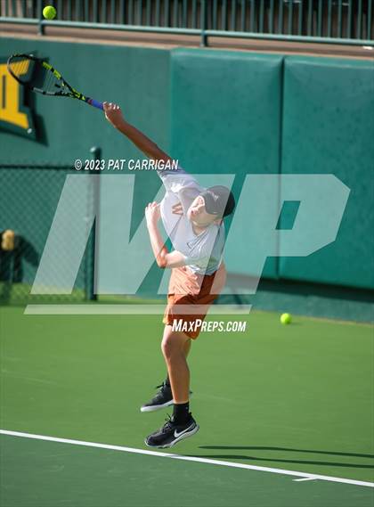 Thumbnail 3 in The Woodlands vs Round Rock Westwood (UIL 6A Team Tennis Final) <B>Only One Team</B> photogallery.