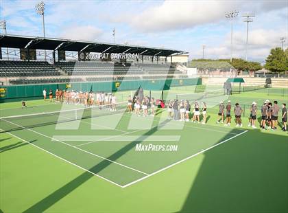 Thumbnail 2 in The Woodlands vs Round Rock Westwood (UIL 6A Team Tennis Final) <B>Only One Team</B> photogallery.