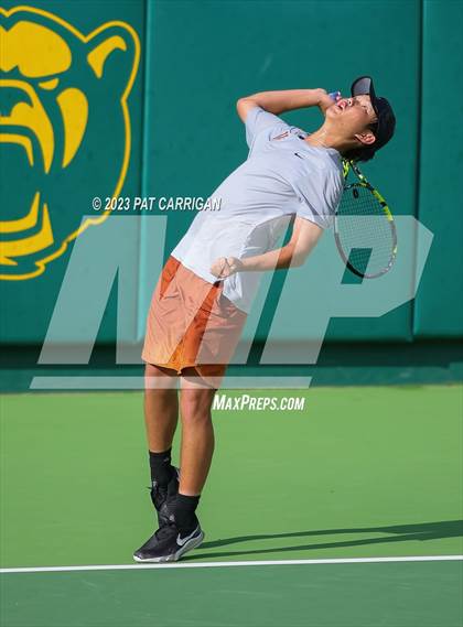 Thumbnail 1 in The Woodlands vs Round Rock Westwood (UIL 6A Team Tennis Final) <B>Only One Team</B> photogallery.