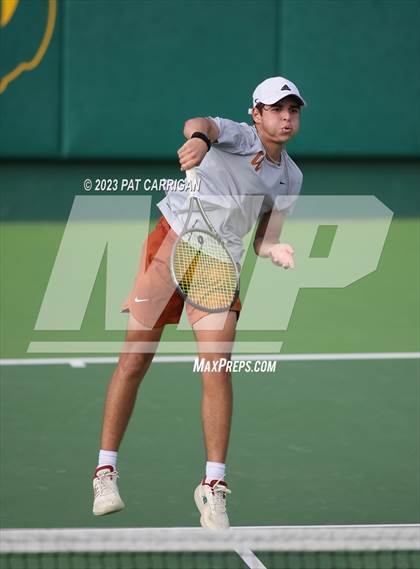 Thumbnail 3 in The Woodlands vs Round Rock Westwood (UIL 6A Team Tennis Final) <B>Only One Team</B> photogallery.
