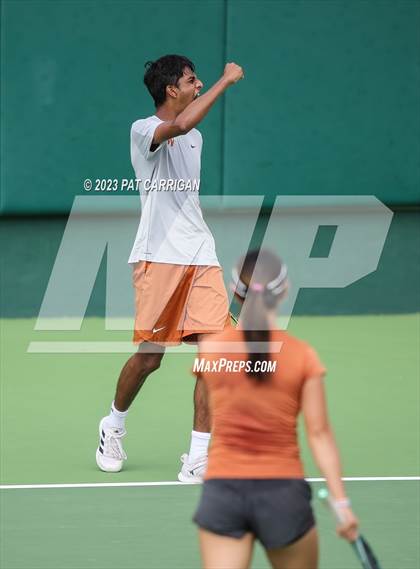 Thumbnail 2 in The Woodlands vs Round Rock Westwood (UIL 6A Team Tennis Final) <B>Only One Team</B> photogallery.