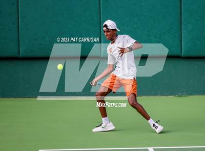 Thumbnail 2 in The Woodlands vs Round Rock Westwood (UIL 6A Team Tennis Final) <B>Only One Team</B> photogallery.