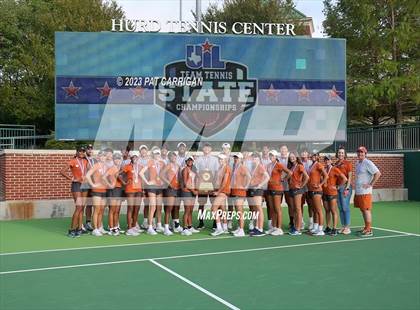 Thumbnail 1 in The Woodlands vs Round Rock Westwood (UIL 6A Team Tennis Final) <B>Only One Team</B> photogallery.